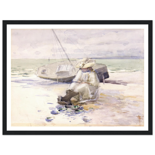 Girl on the beach (1900) Art Print | Frances Hodgkins - Framed Poster - 30x40 cm / 12x16″ - Black frame