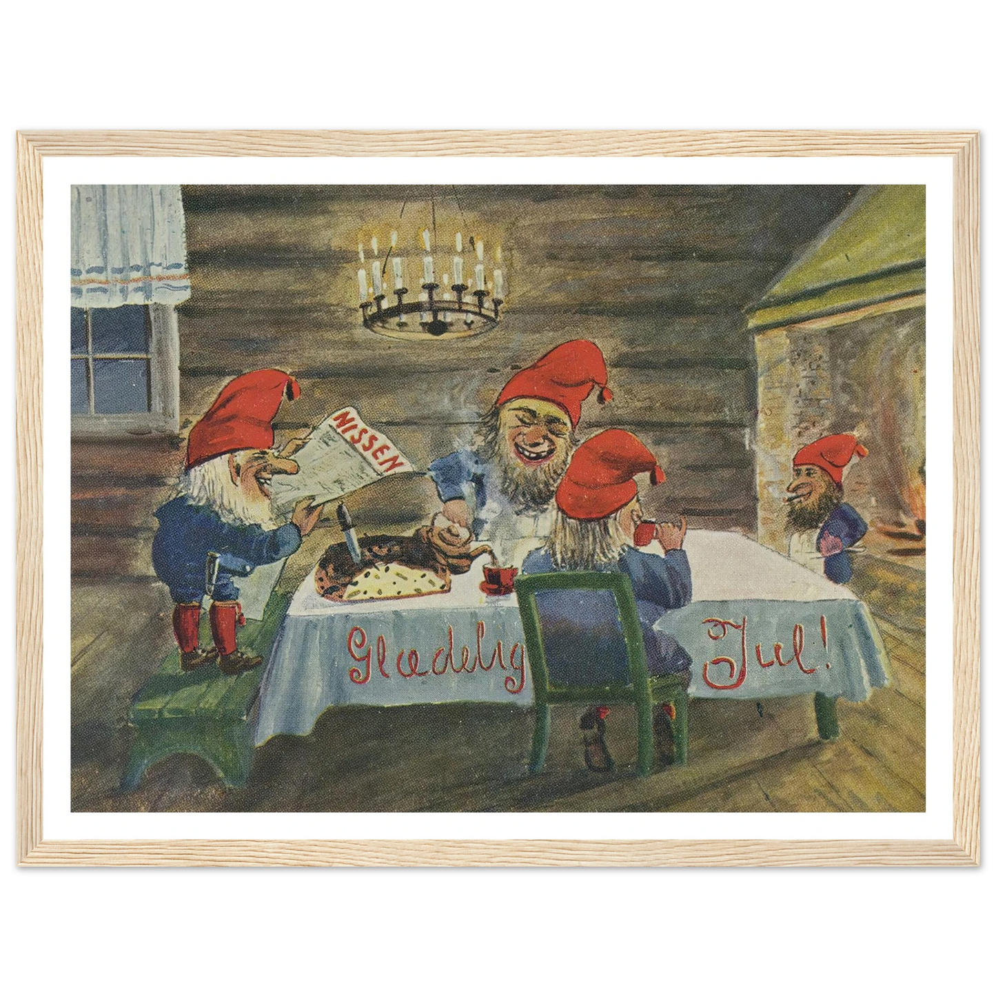 Gledelig Jul (Merry Christmas!) - Framed Poster - 30x40 cm / 12x16″ - Black frame