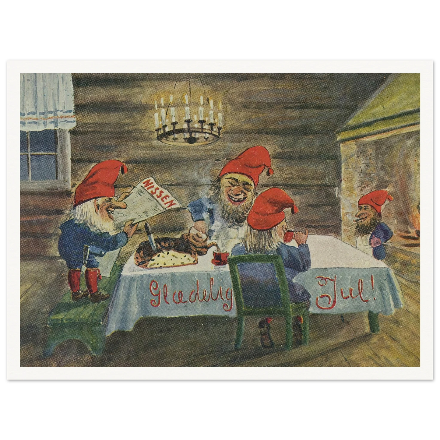 Gledelig Jul (Merry Christmas!) - Framed Poster - 30x40 cm / 12x16″ - Black frame