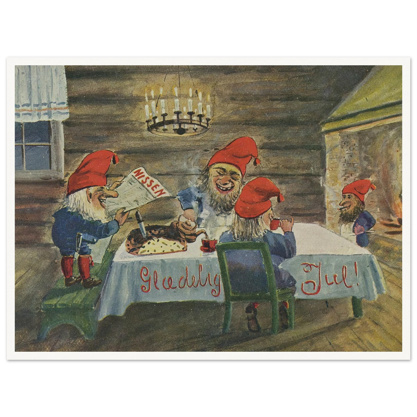 Gledelig Jul (Merry Christmas!) - Framed Poster - 30x40 cm / 12x16″ - Black frame