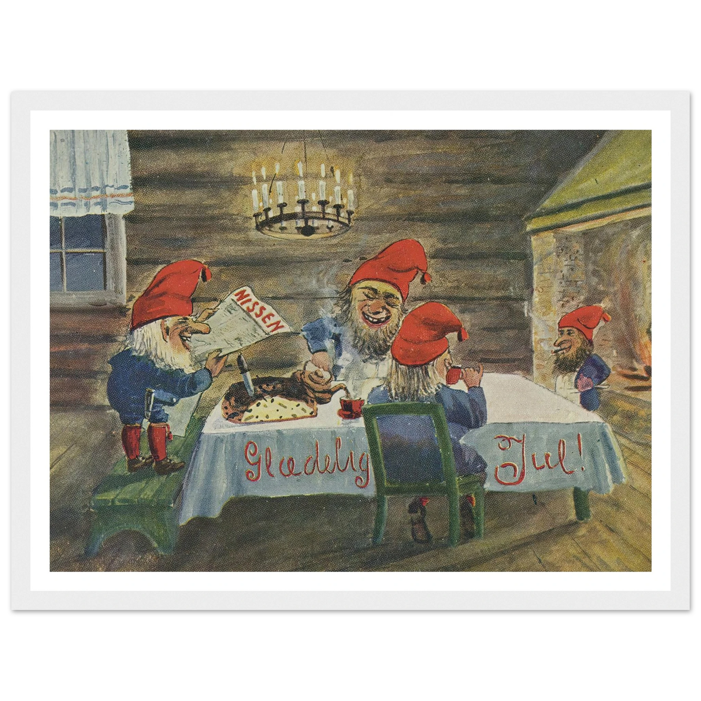 Gledelig Jul (Merry Christmas!) - Framed Poster - 30x40 cm / 12x16″ - Black frame