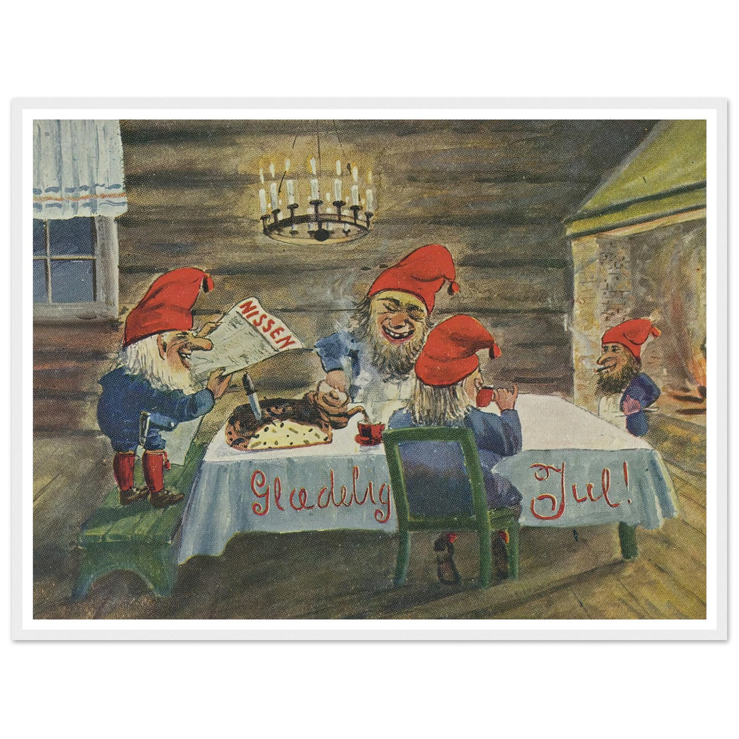 Gledelig Jul (Merry Christmas!) - Framed Poster - 30x40 cm / 12x16″ - Black frame