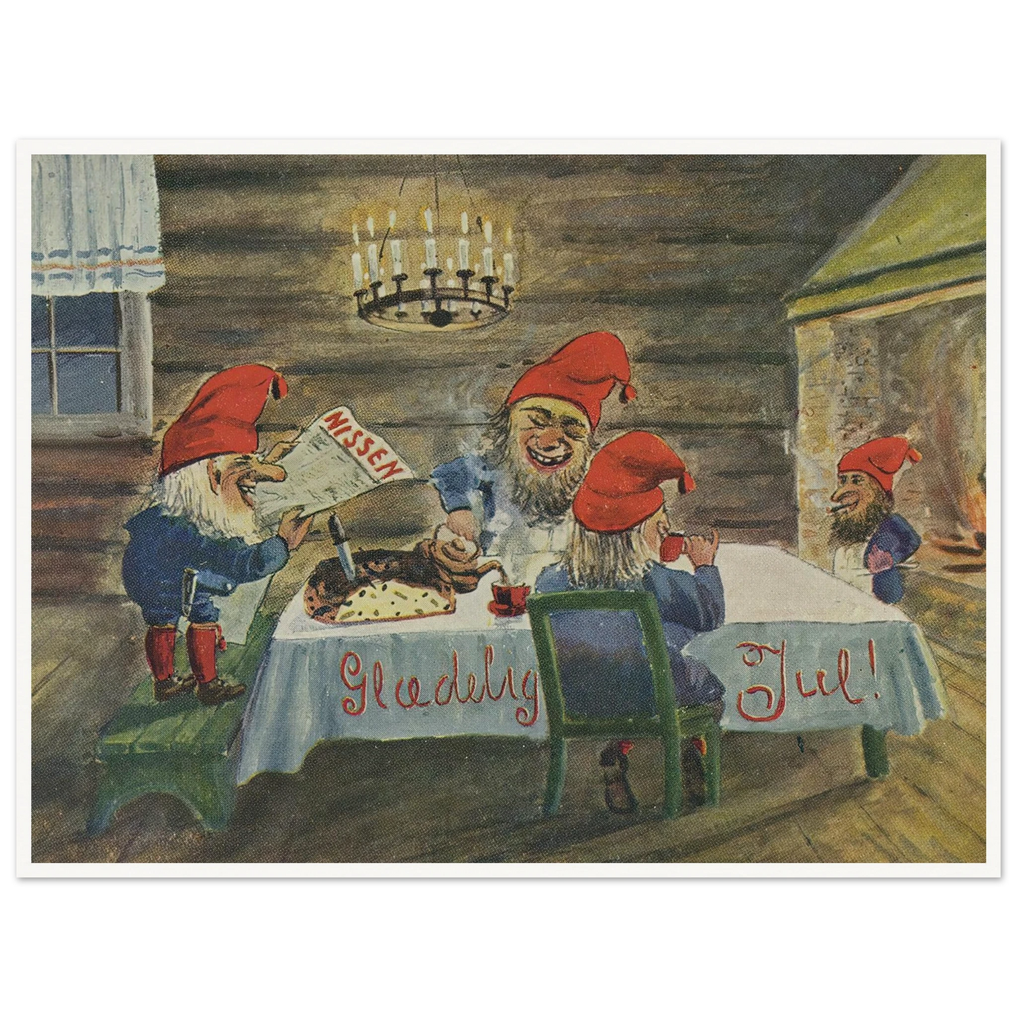 Gledelig Jul (Merry Christmas!) - Framed Poster - 30x40 cm / 12x16″ - Black frame