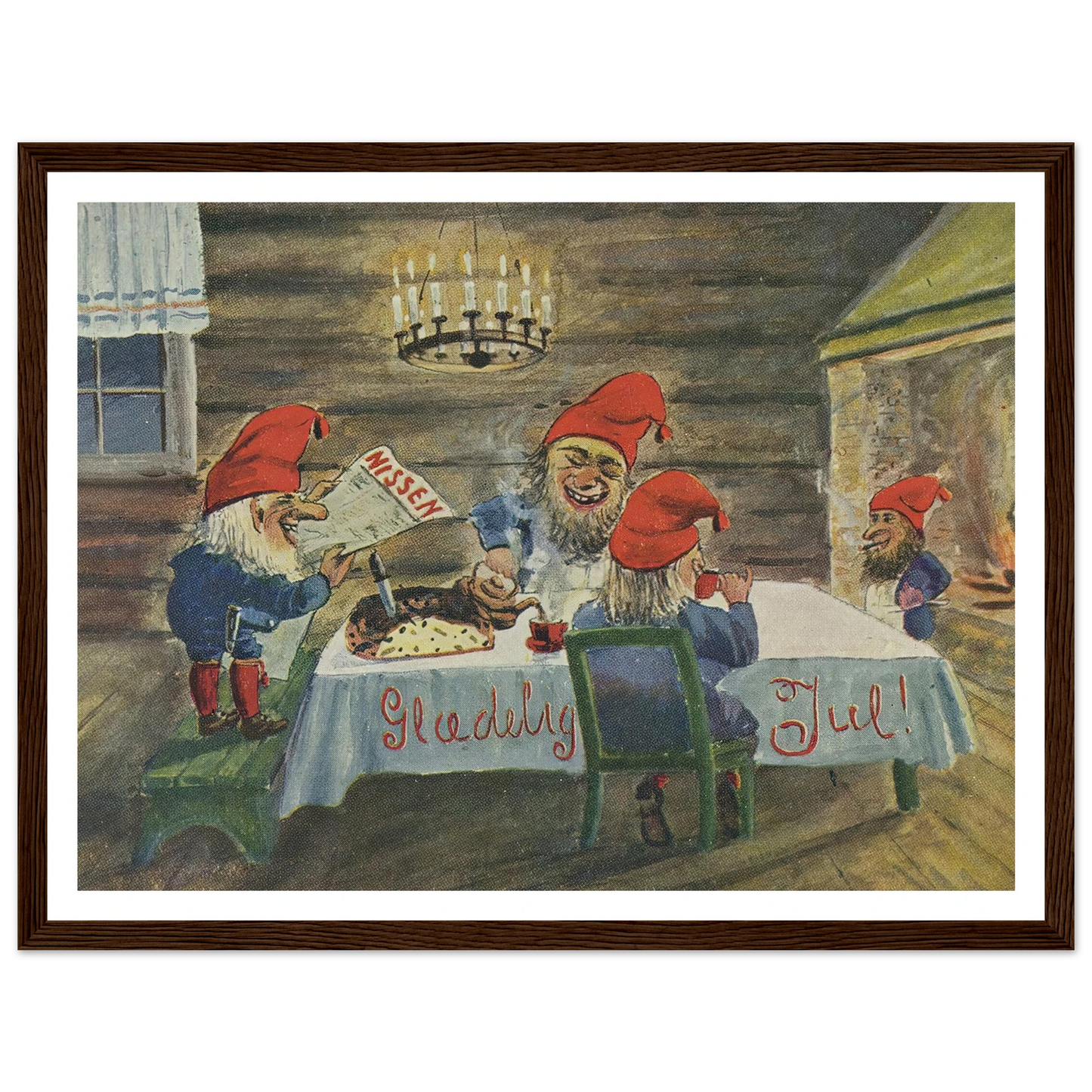 Gledelig Jul (Merry Christmas!) - Framed Poster - 30x40 cm / 12x16″ - Black frame