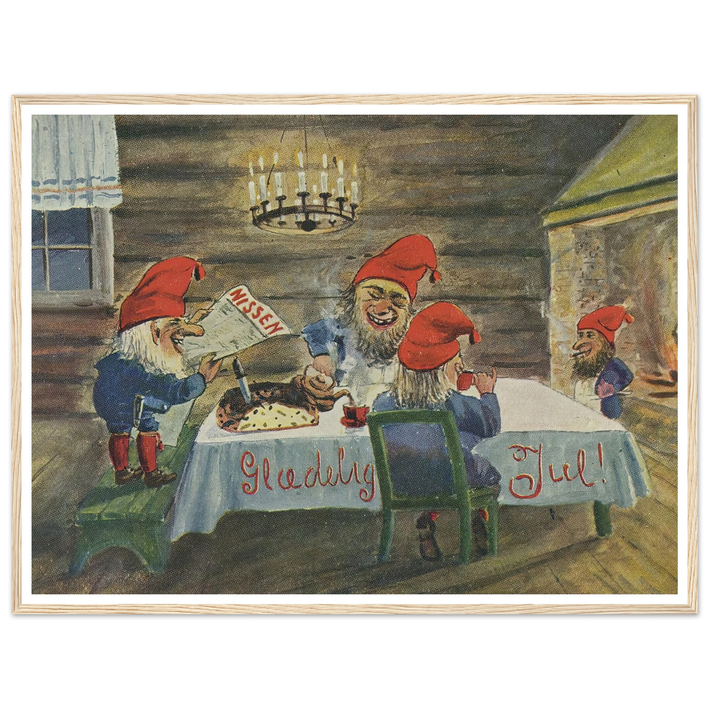 Gledelig Jul (Merry Christmas!) - Framed Poster - 30x40 cm / 12x16″ - Black frame