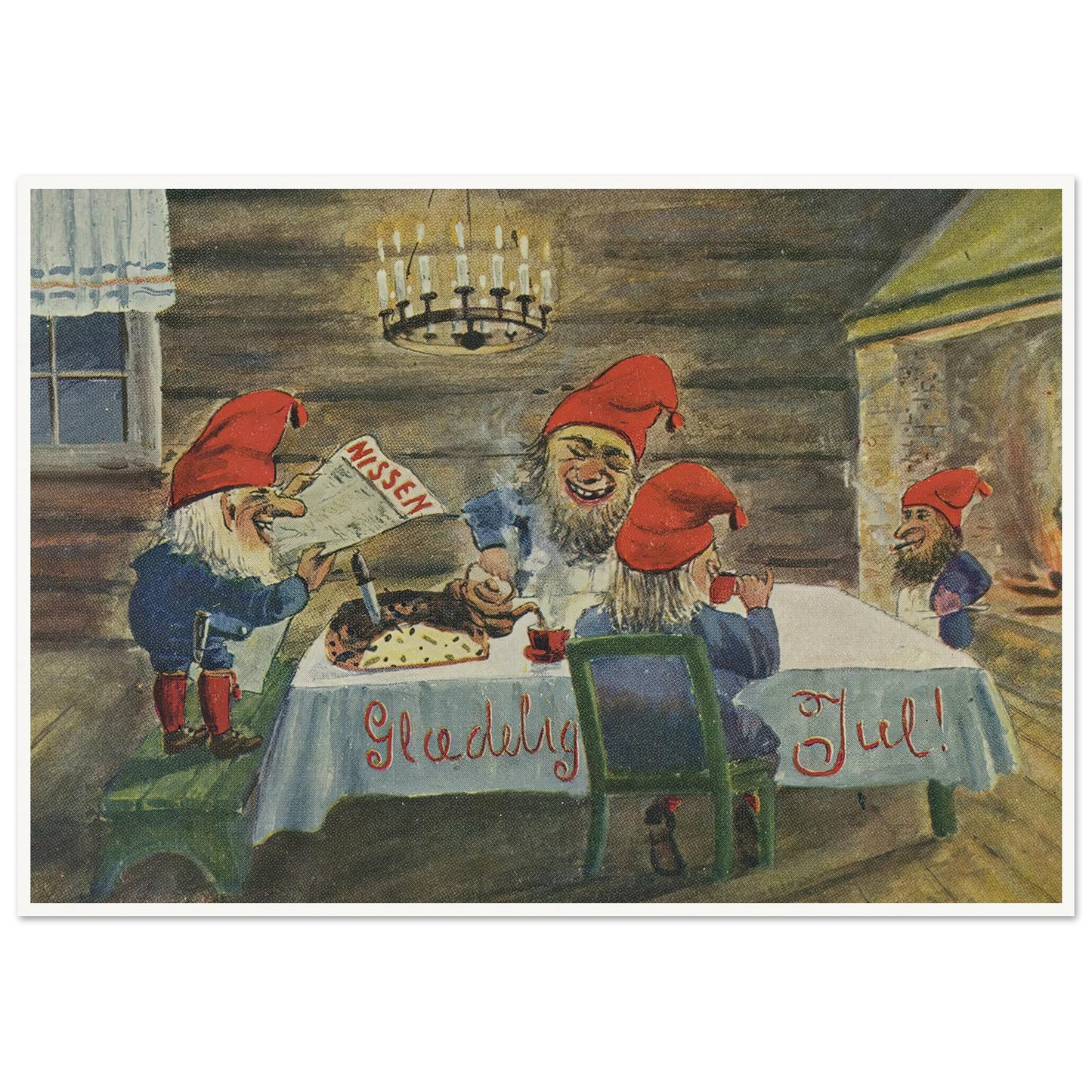 Gledelig Jul (Merry Christmas!) - Framed Poster - 30x40 cm / 12x16″ - Black frame