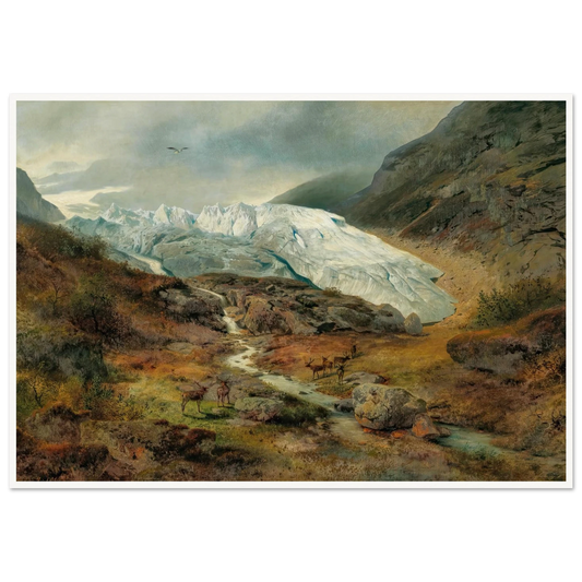 Gletscherlandschaft (1860) Art Print | Hermann Ottomar Herzog - Framed Poster - 30x40 cm / 12x16″ - Black frame