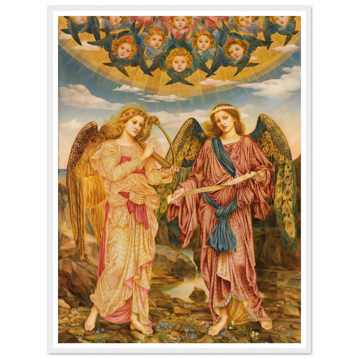 Gloria in Excelsis (1893) Art Print | Evelyn de Morgan - Framed Poster - 30x40 cm / 12x16″ - Black frame