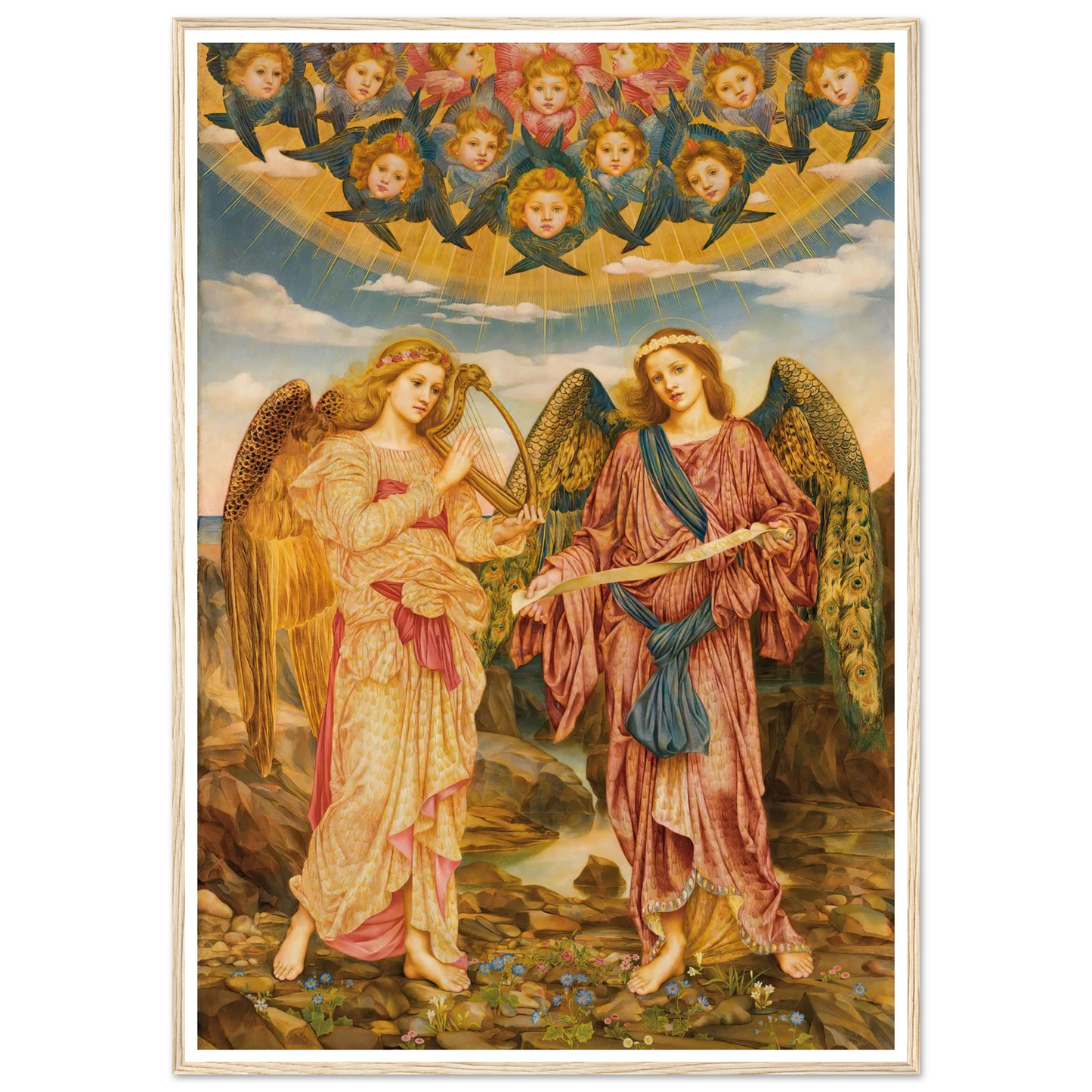 Gloria in Excelsis (1893) Art Print | Evelyn de Morgan - Framed Poster - 30x40 cm / 12x16″ - Black frame