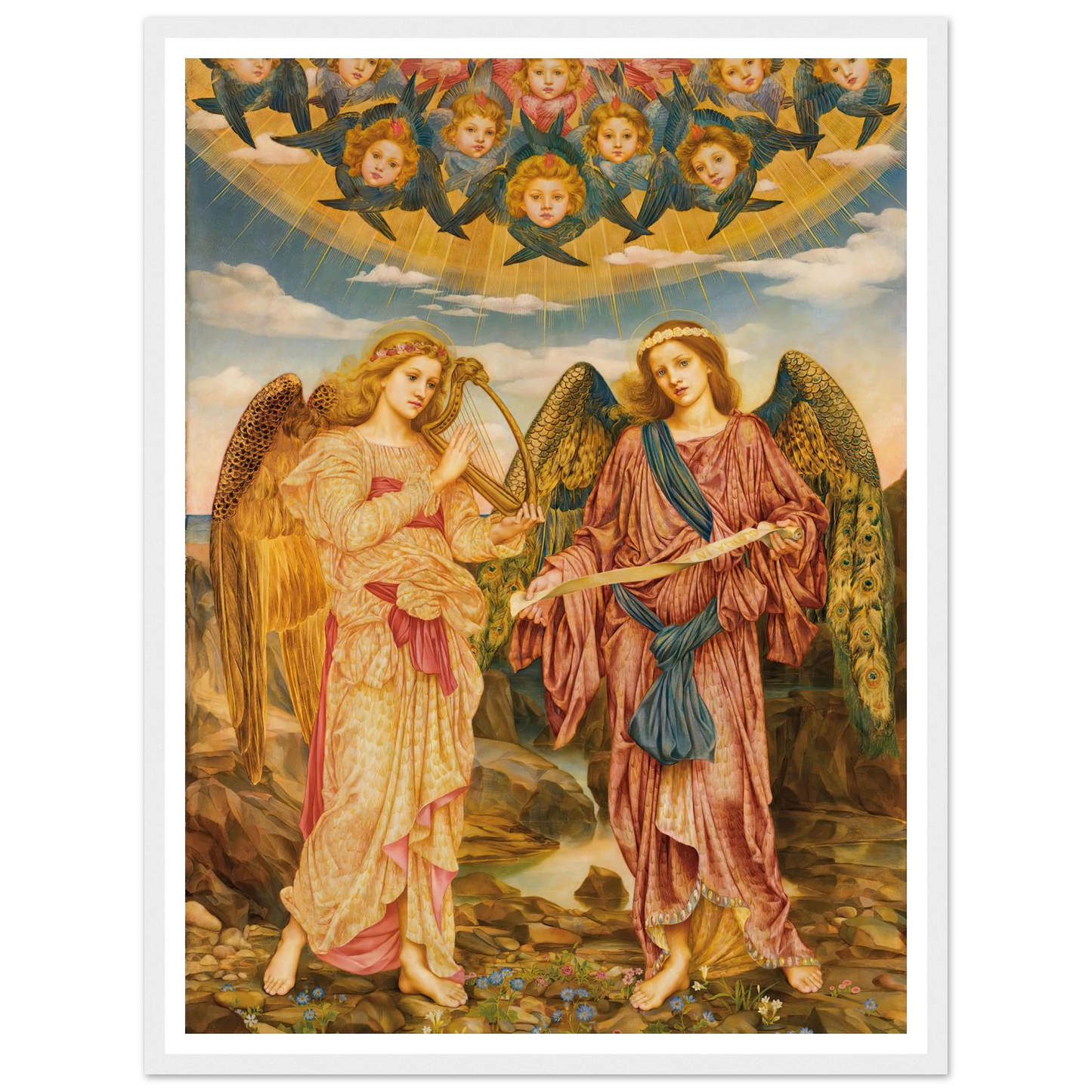 Gloria in Excelsis (1893) Art Print | Evelyn de Morgan - Framed Poster - 30x40 cm / 12x16″ - Black frame