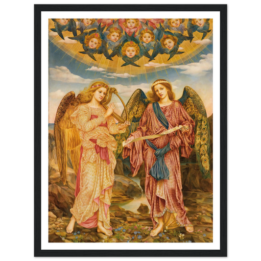 Gloria in Excelsis (1893) Art Print | Evelyn de Morgan - Framed Poster - 30x40 cm / 12x16″ - Black frame