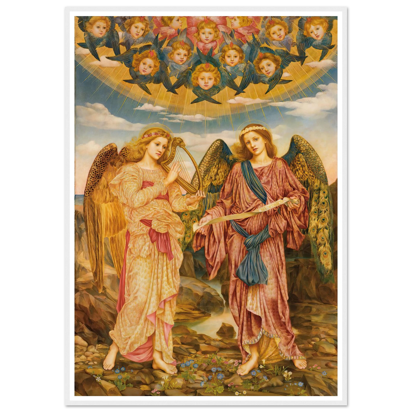 Gloria in Excelsis (1893) Art Print | Evelyn de Morgan - Framed Poster - 30x40 cm / 12x16″ - Black frame