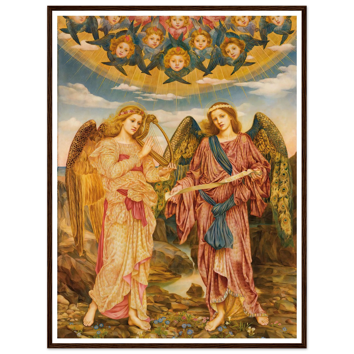 Gloria in Excelsis (1893) Art Print | Evelyn de Morgan - Framed Poster - 30x40 cm / 12x16″ - Black frame