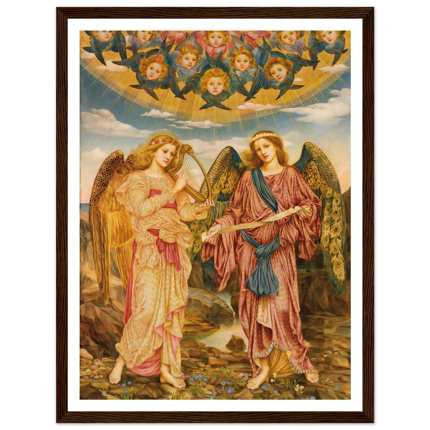 Gloria in Excelsis (1893) Art Print | Evelyn de Morgan - Framed Poster - 30x40 cm / 12x16″ - Black frame