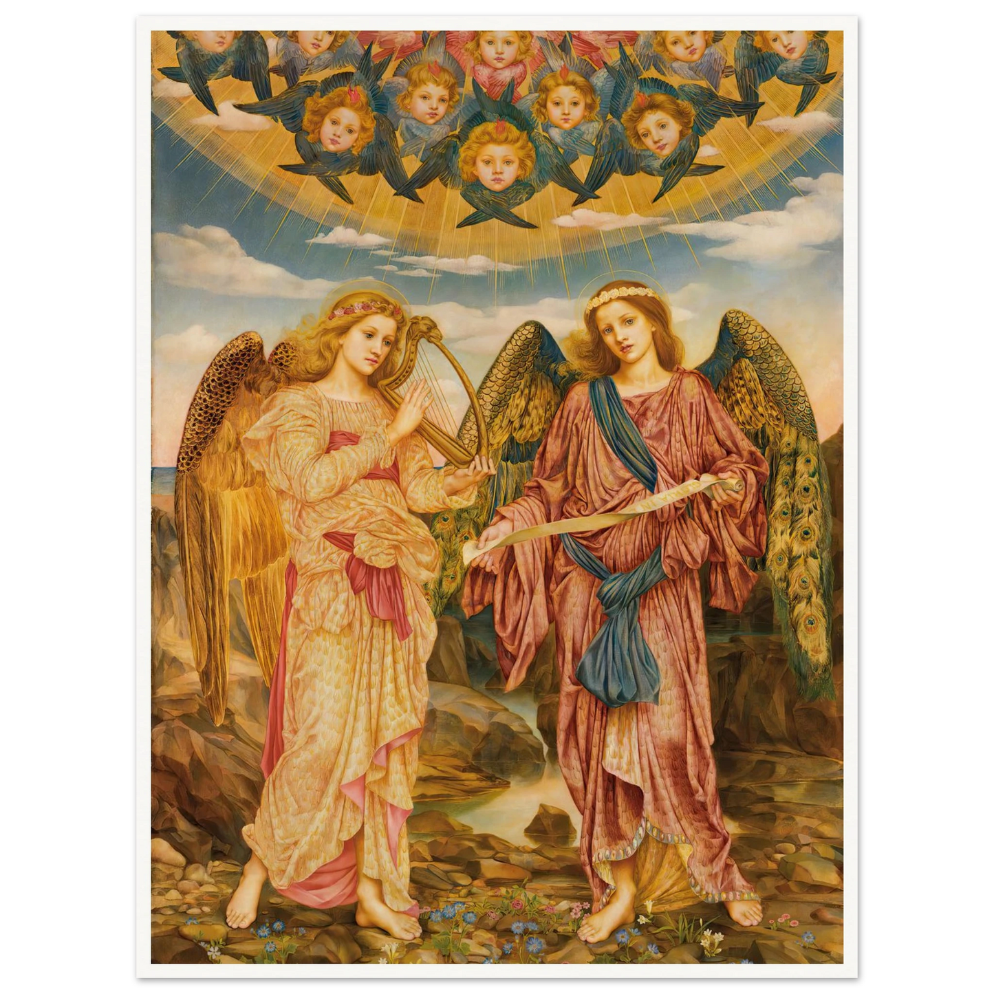 Gloria in Excelsis (1893) Art Print | Evelyn de Morgan - Framed Poster - 30x40 cm / 12x16″ - Black frame