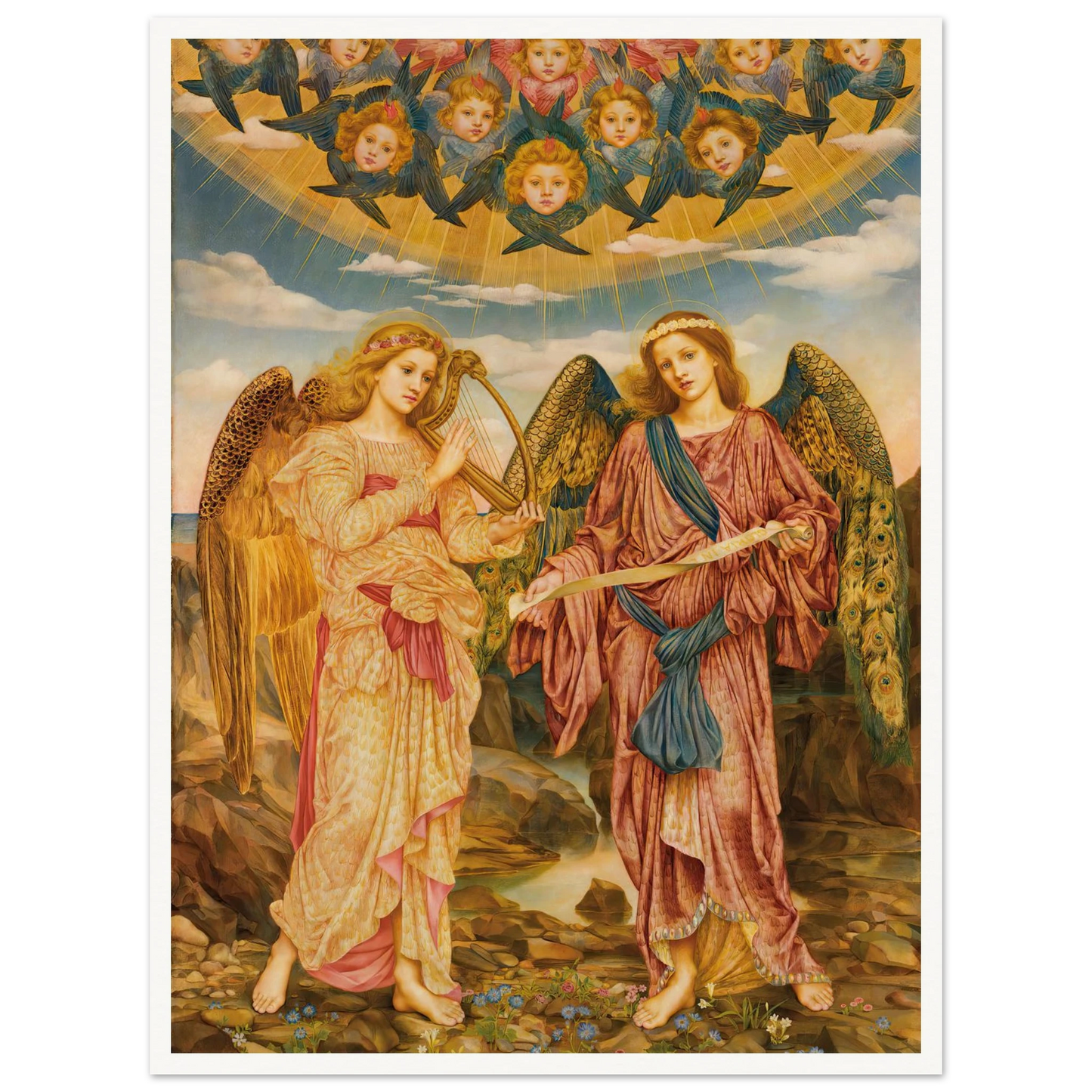 Gloria in Excelsis (1893) Art Print | Evelyn de Morgan - Framed Poster - 30x40 cm / 12x16″ - Black frame