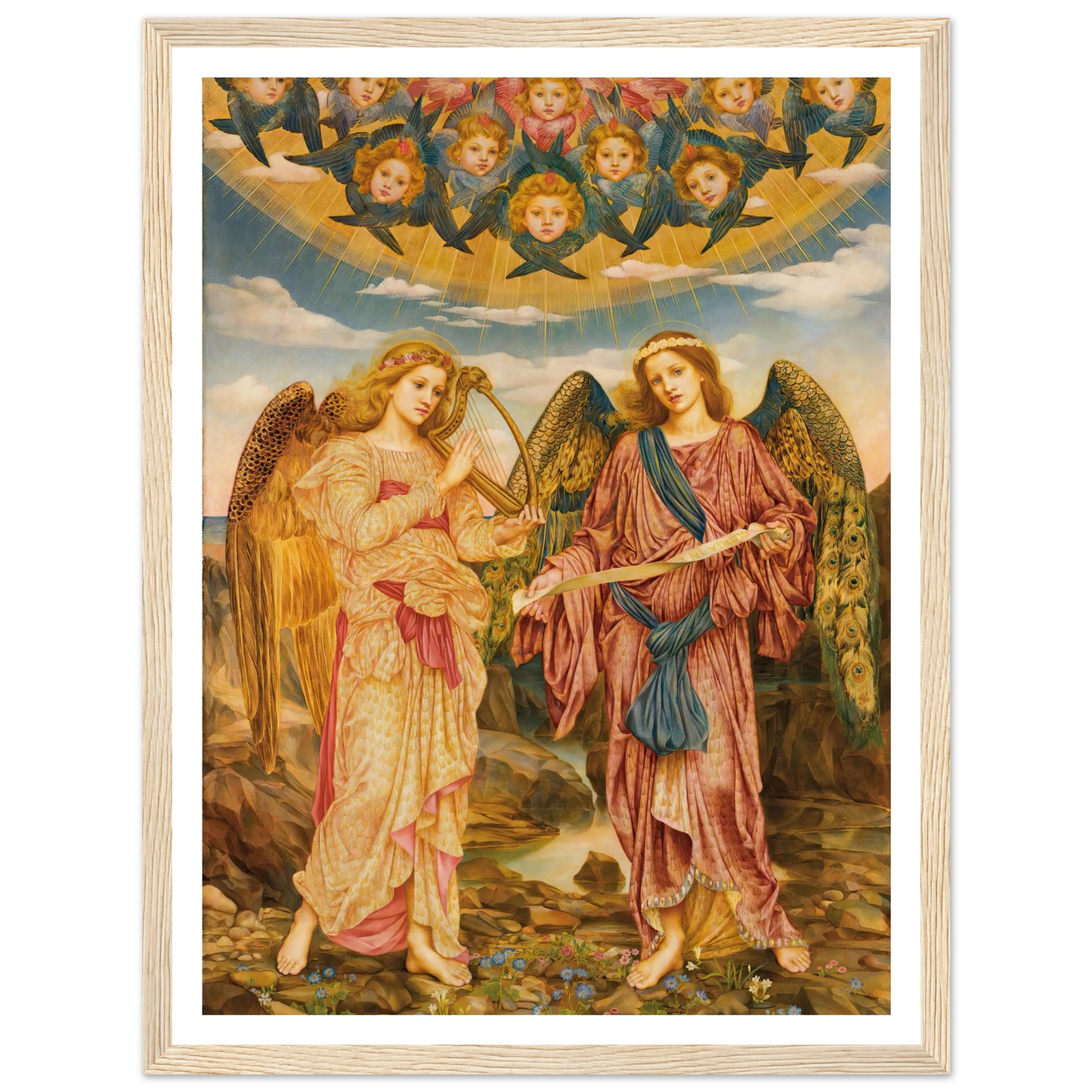 Gloria in Excelsis (1893) Art Print | Evelyn de Morgan - Framed Poster - 30x40 cm / 12x16″ - Black frame