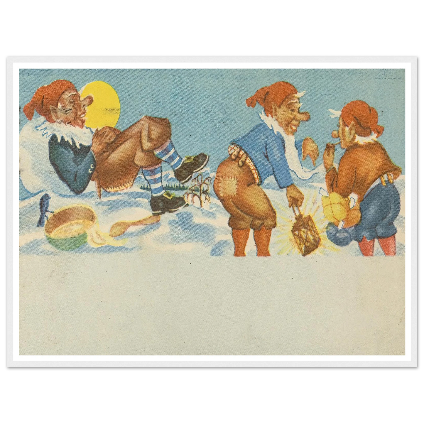 Gnomes Sharing Good Times - Framed Poster - 30x40 cm / 12x16″ - Black frame