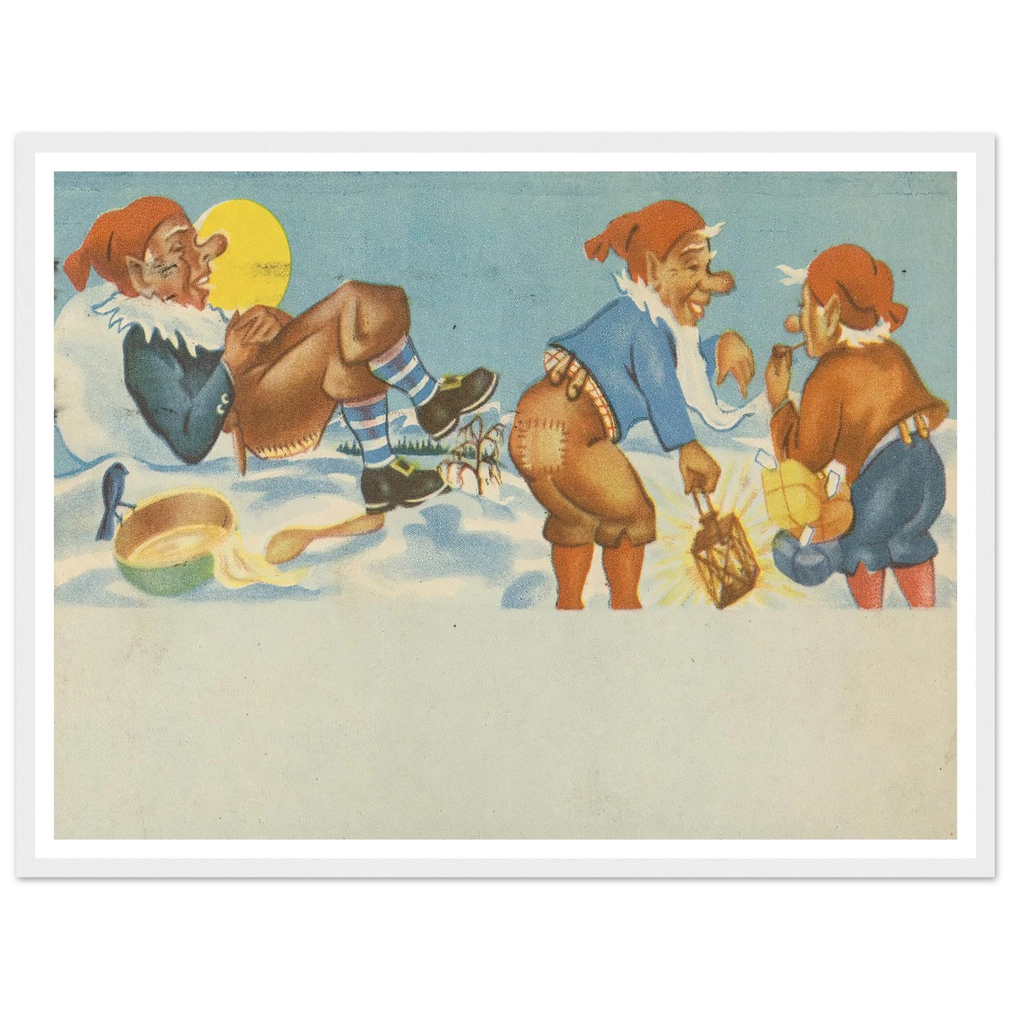 Gnomes Sharing Good Times - Framed Poster - 30x40 cm / 12x16″ - Black frame