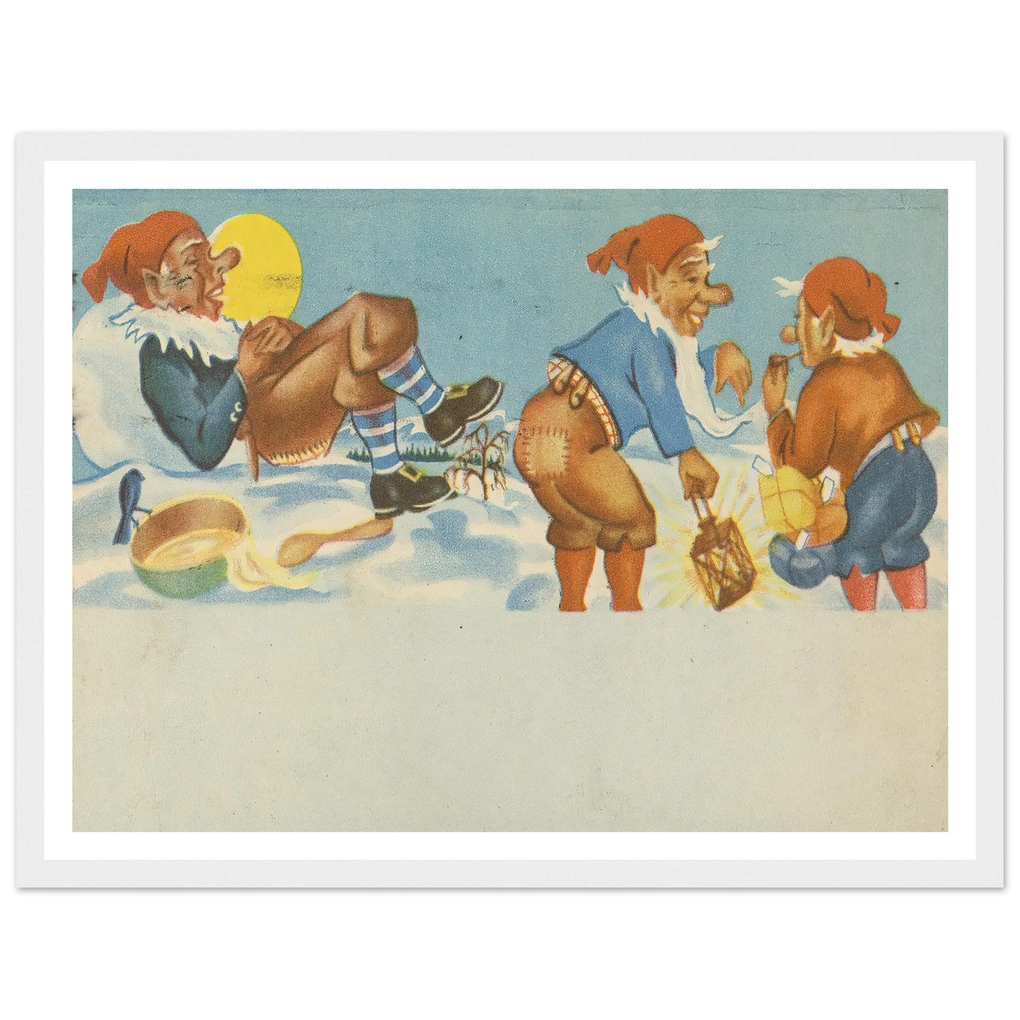 Gnomes Sharing Good Times - Framed Poster - 30x40 cm / 12x16″ - Black frame