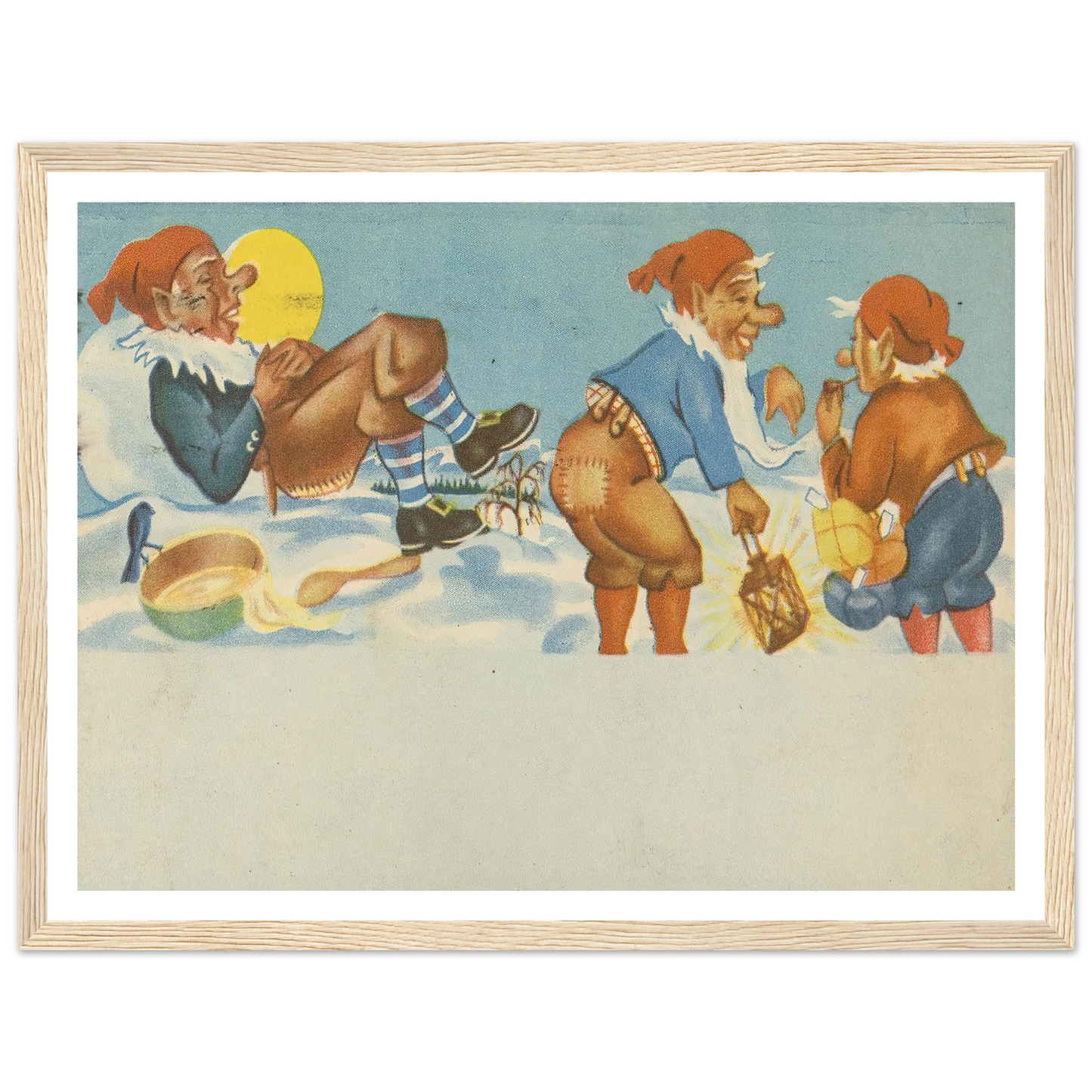 Gnomes Sharing Good Times - Framed Poster - 30x40 cm / 12x16″ - Black frame