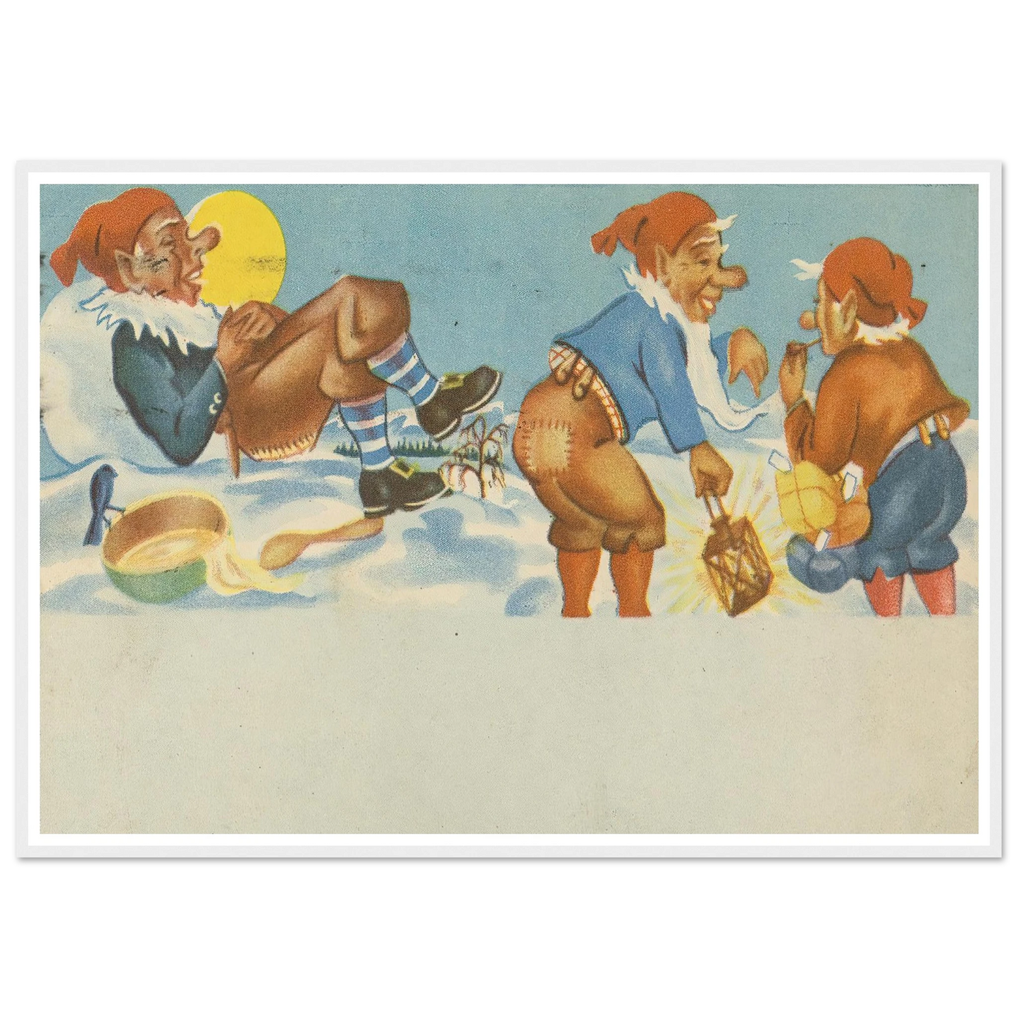 Gnomes Sharing Good Times - Framed Poster - 30x40 cm / 12x16″ - Black frame