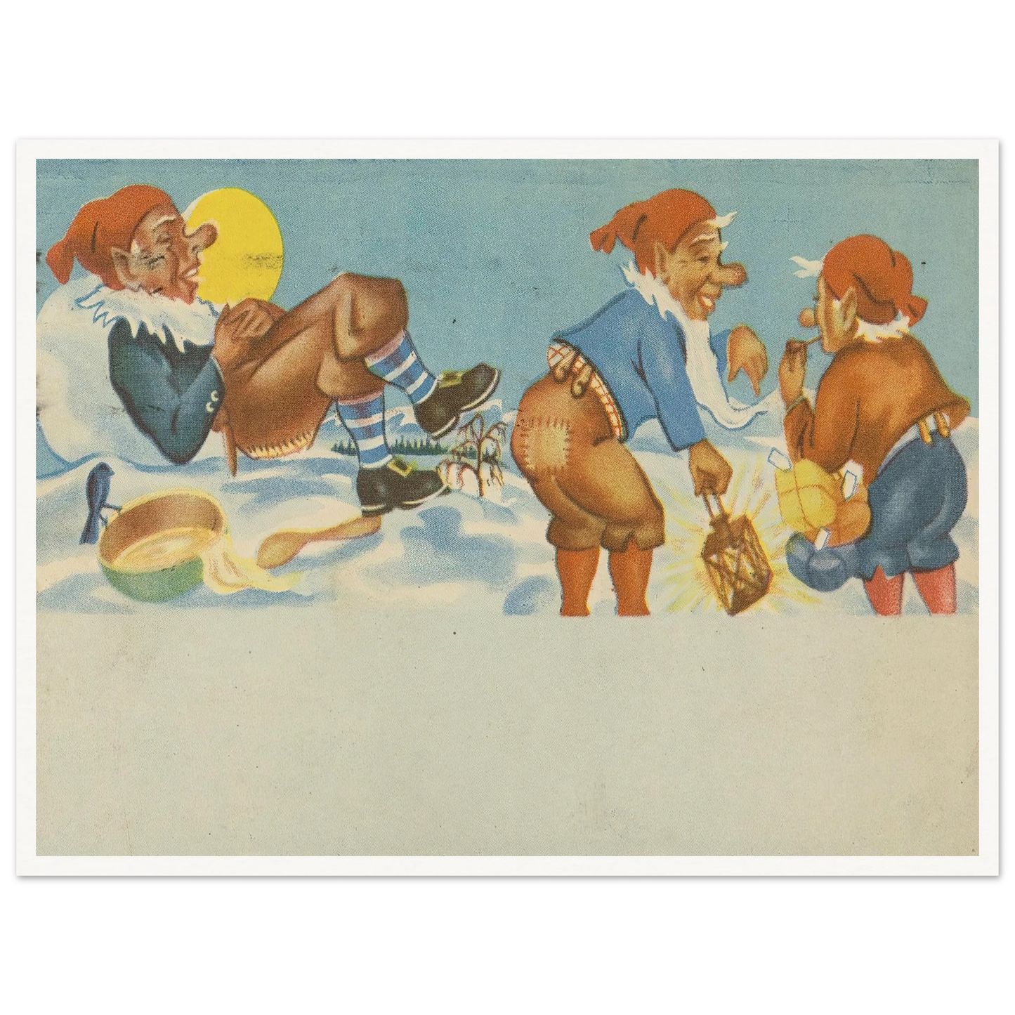 Gnomes Sharing Good Times - Framed Poster - 30x40 cm / 12x16″ - Black frame