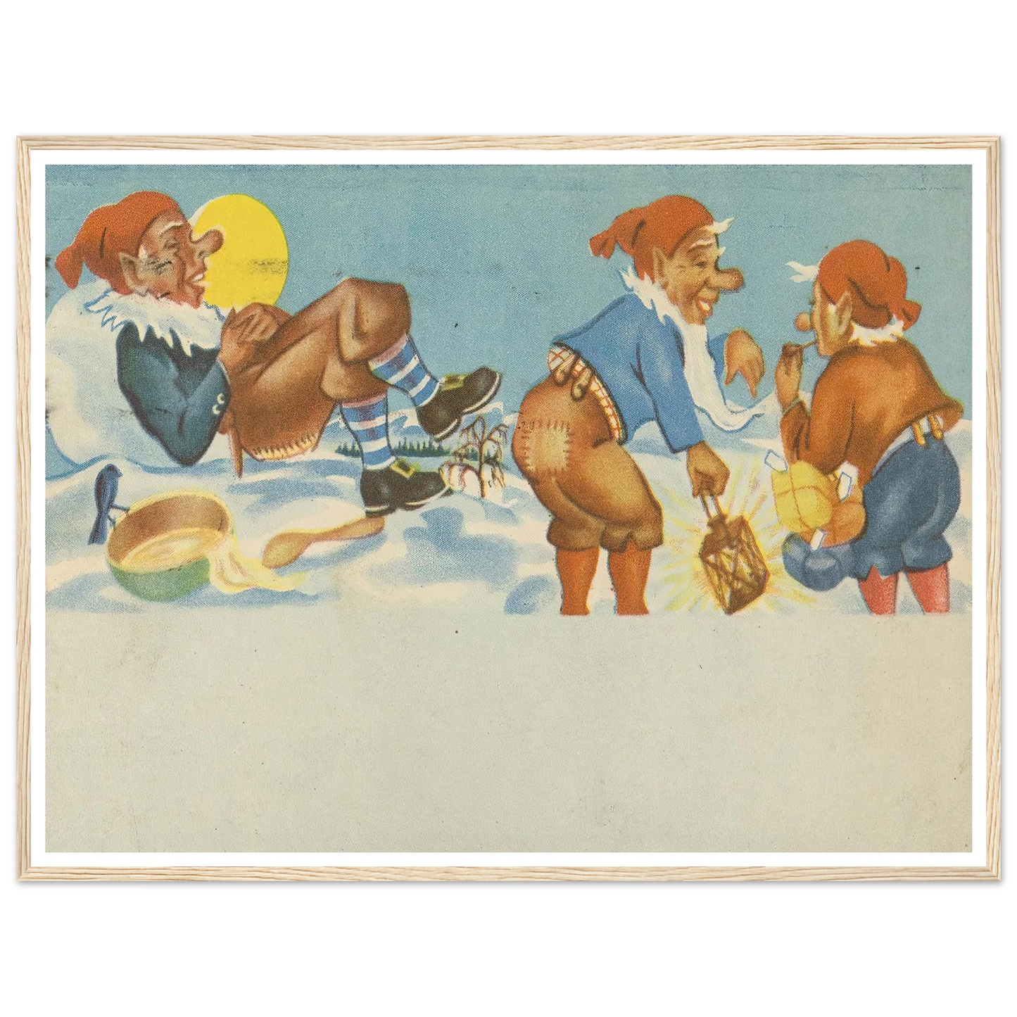 Gnomes Sharing Good Times - Framed Poster - 30x40 cm / 12x16″ - Black frame