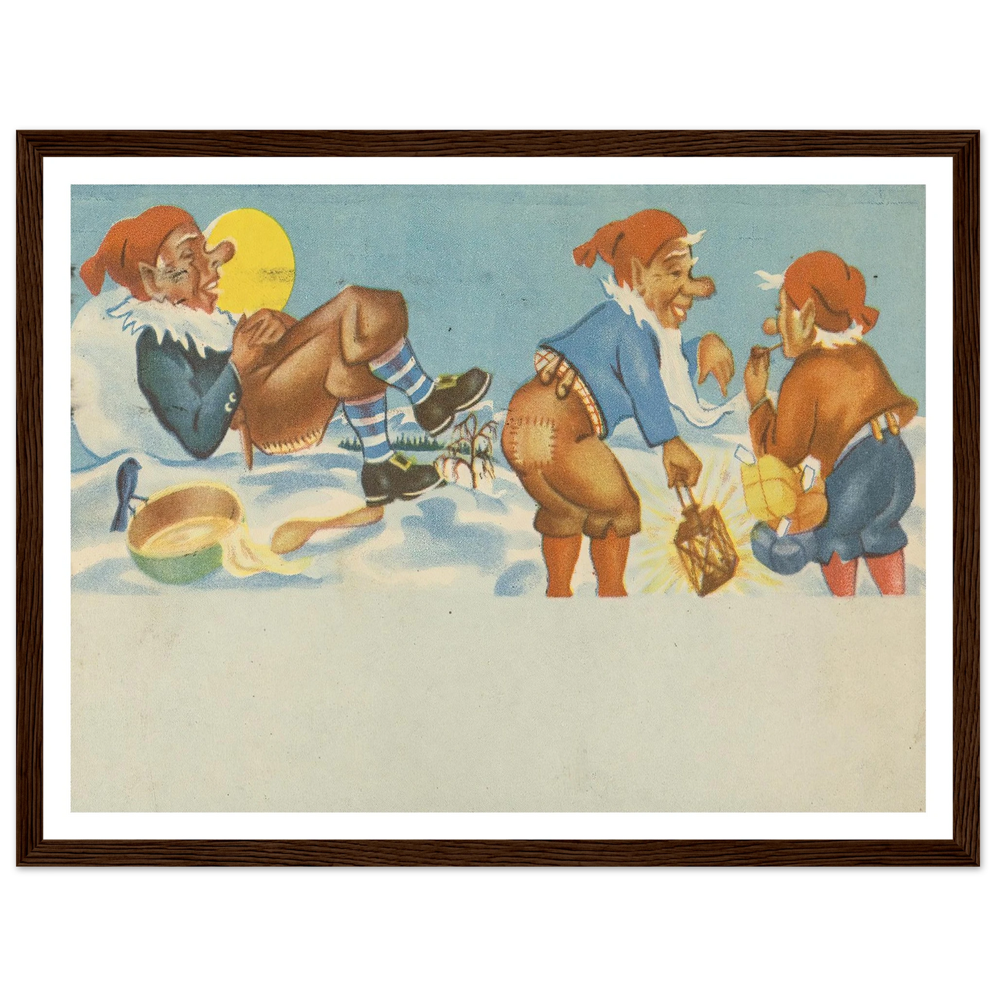 Gnomes Sharing Good Times - Framed Poster - 30x40 cm / 12x16″ - Black frame