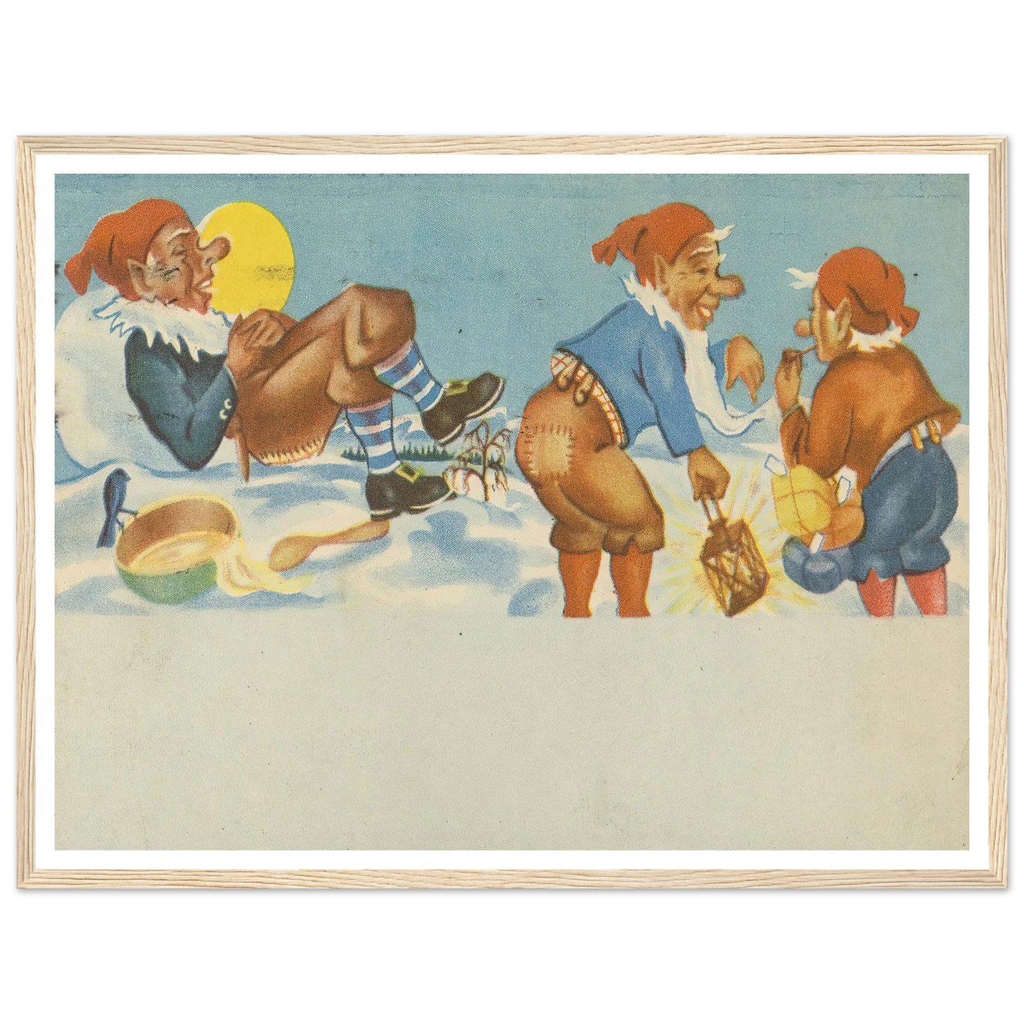 Gnomes Sharing Good Times - Framed Poster - 30x40 cm / 12x16″ - Black frame