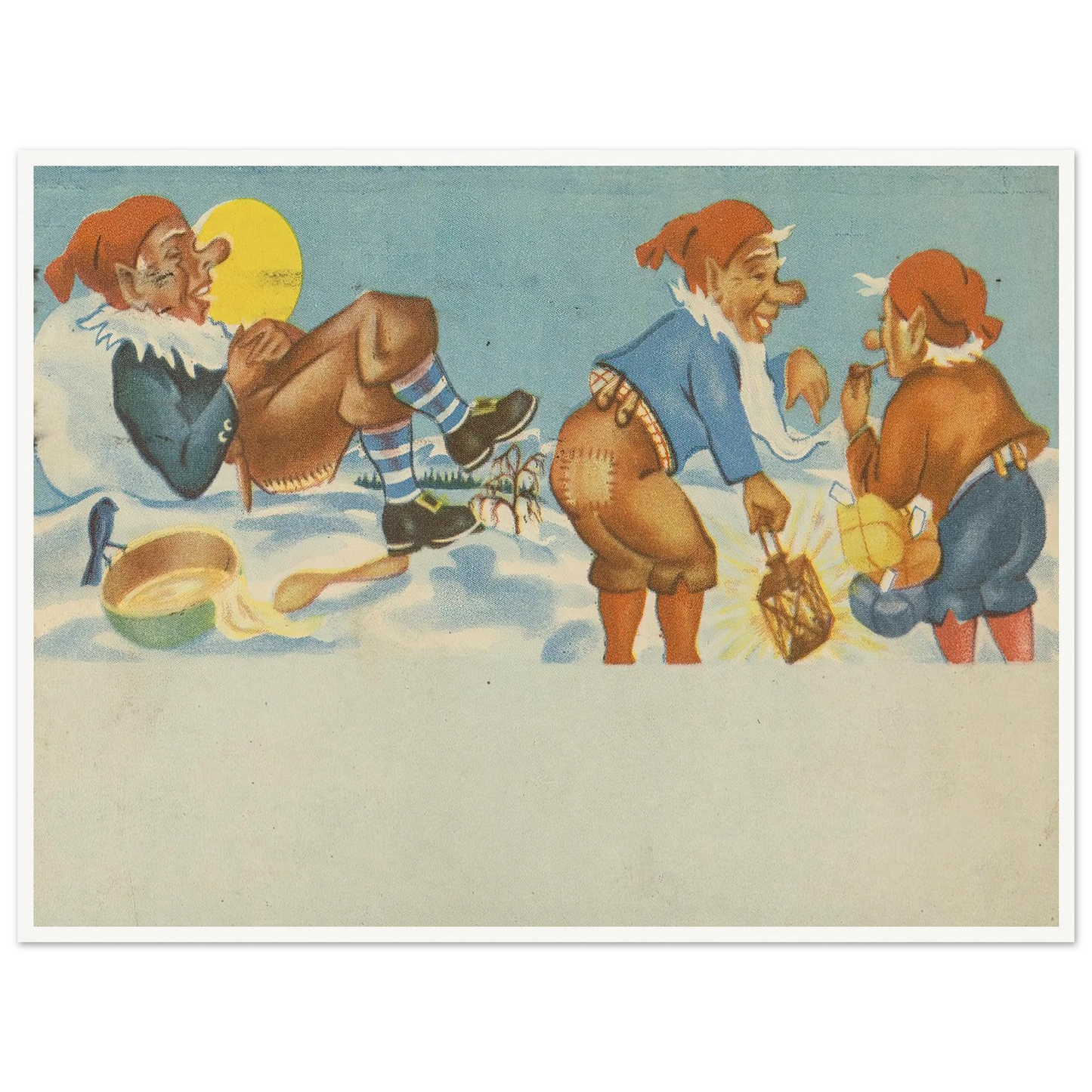 Gnomes Sharing Good Times - Framed Poster - 30x40 cm / 12x16″ - Black frame