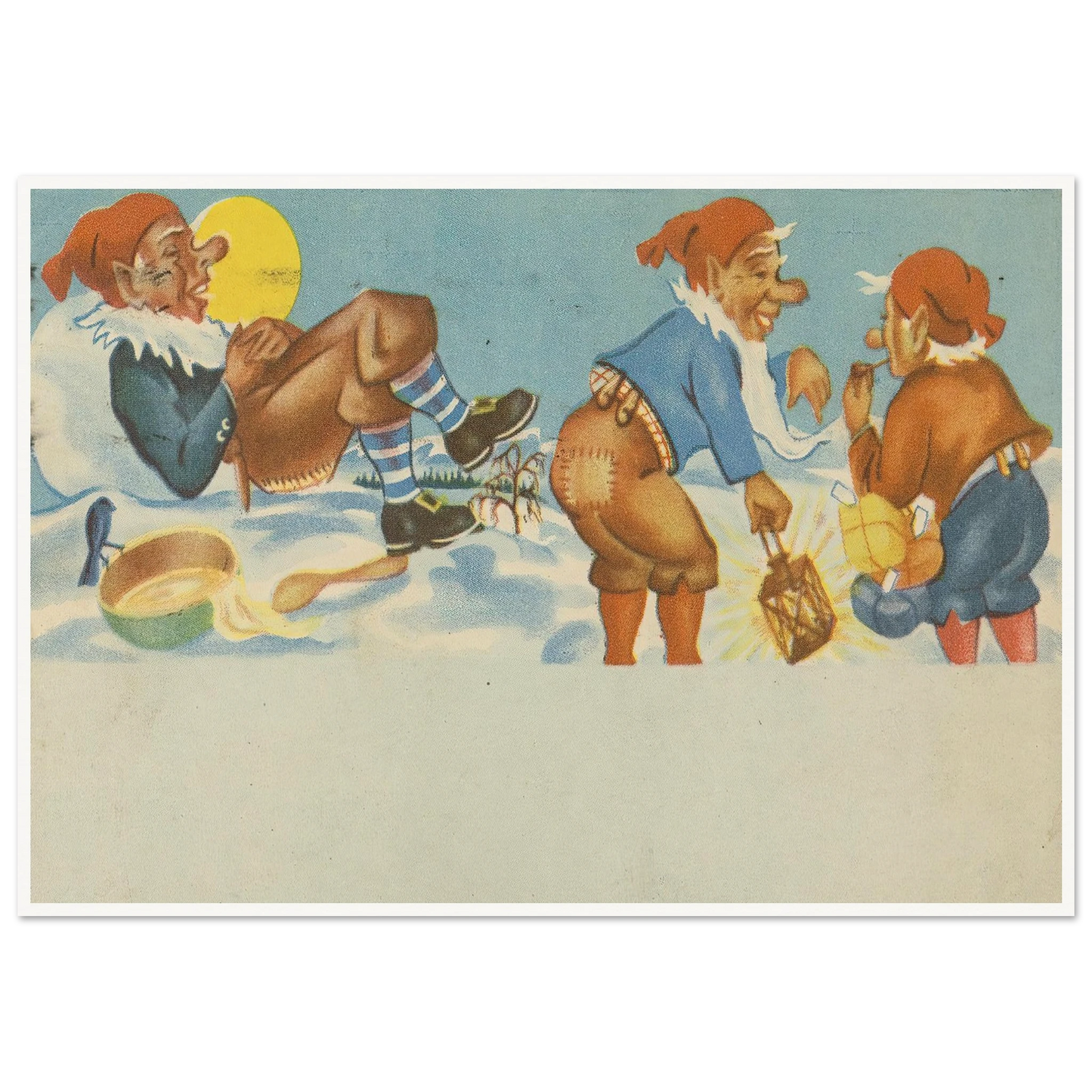 Gnomes Sharing Good Times - Framed Poster - 30x40 cm / 12x16″ - Black frame