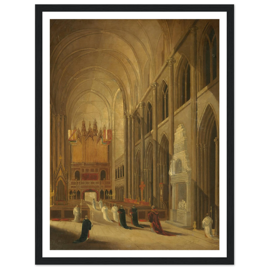 Going to Mass Art Print | David Roberts - Framed Poster - 30x40 cm / 12x16″ - Black frame
