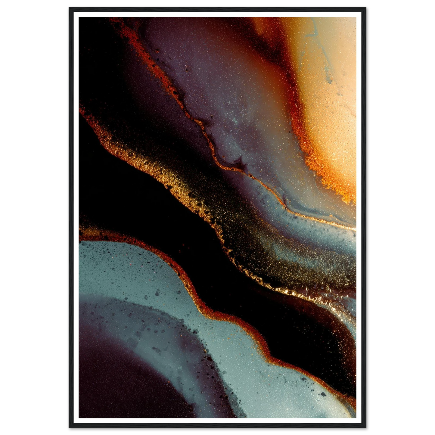 Golden Veins - Framed Poster - 30x40 cm / 12x16″ - Black frame