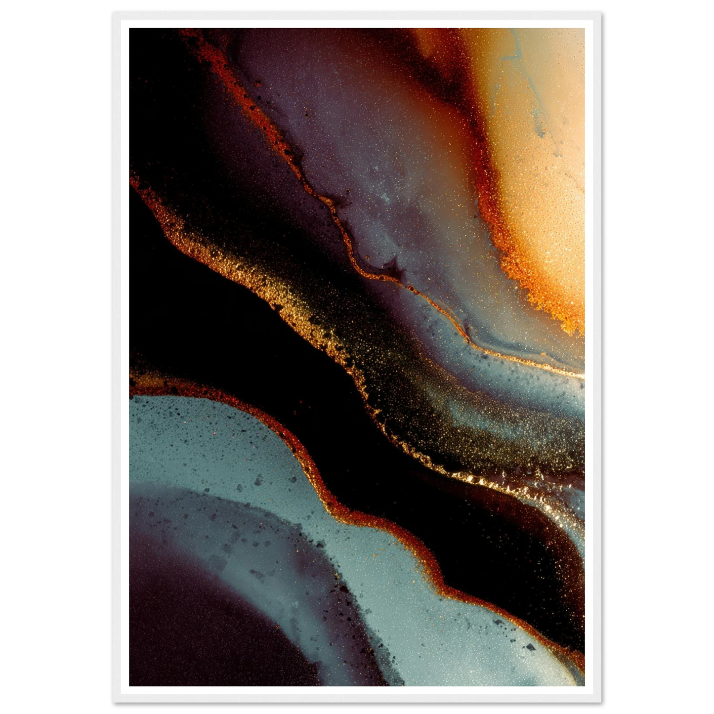Golden Veins - Framed Poster - 30x40 cm / 12x16″ - Black frame