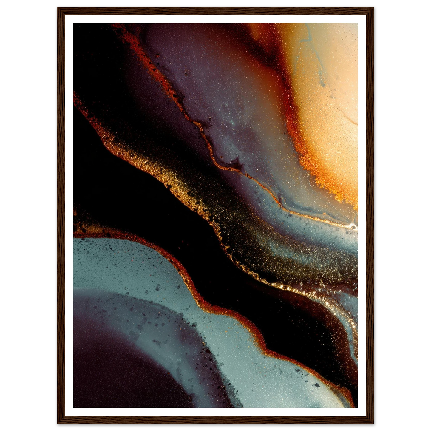 Golden Veins - Framed Poster - 30x40 cm / 12x16″ - Black frame