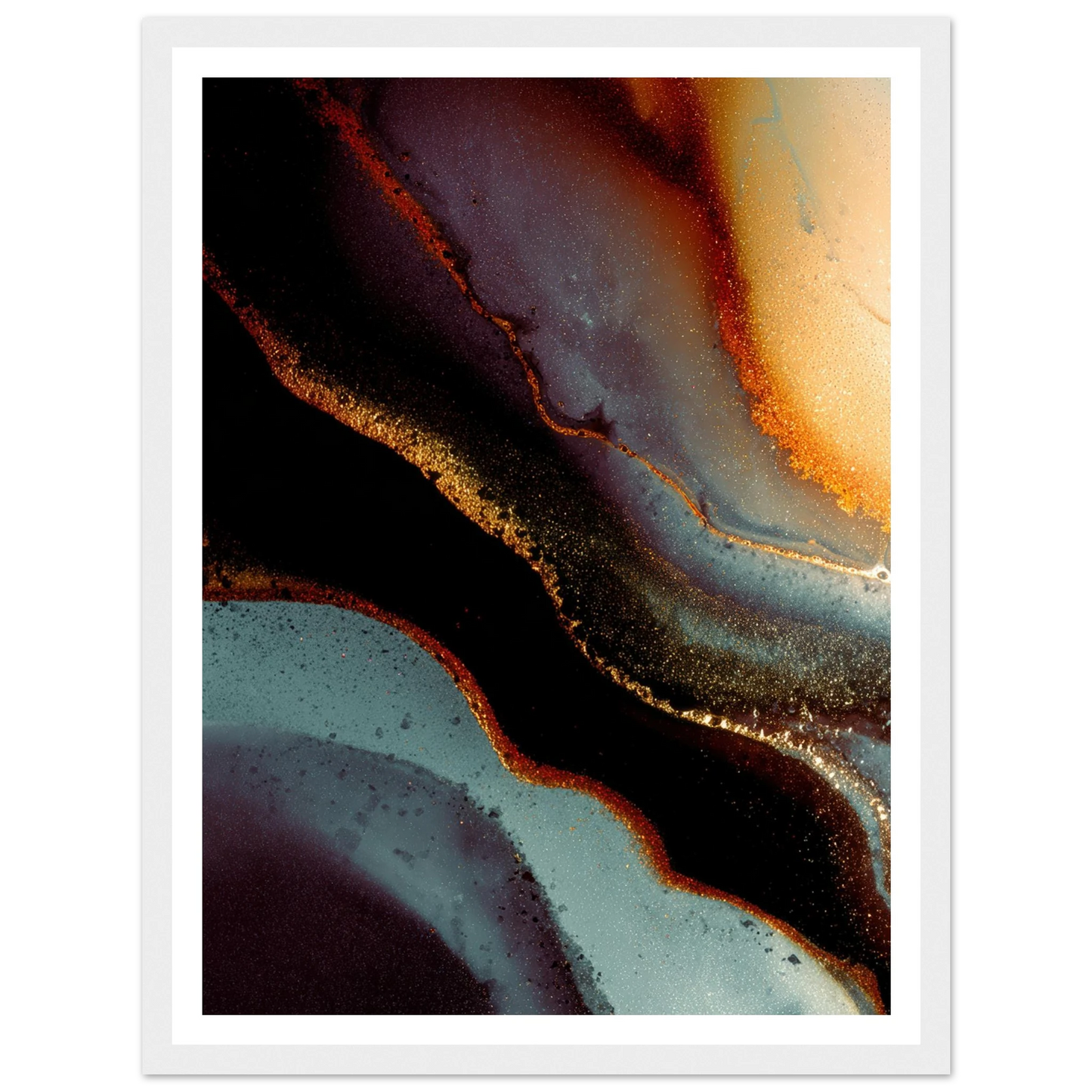 Golden Veins - Framed Poster - 30x40 cm / 12x16″ - Black frame