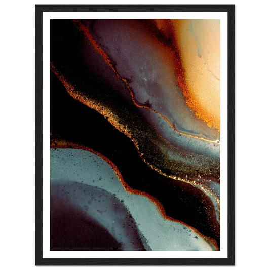 Golden Veins - Framed Poster - 30x40 cm / 12x16″ - Black frame