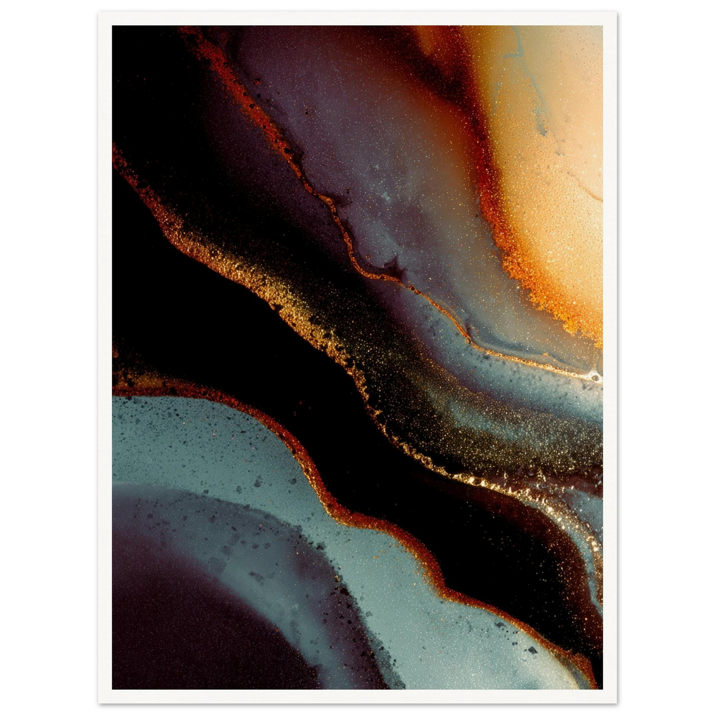 Golden Veins - Framed Poster - 30x40 cm / 12x16″ - Black frame