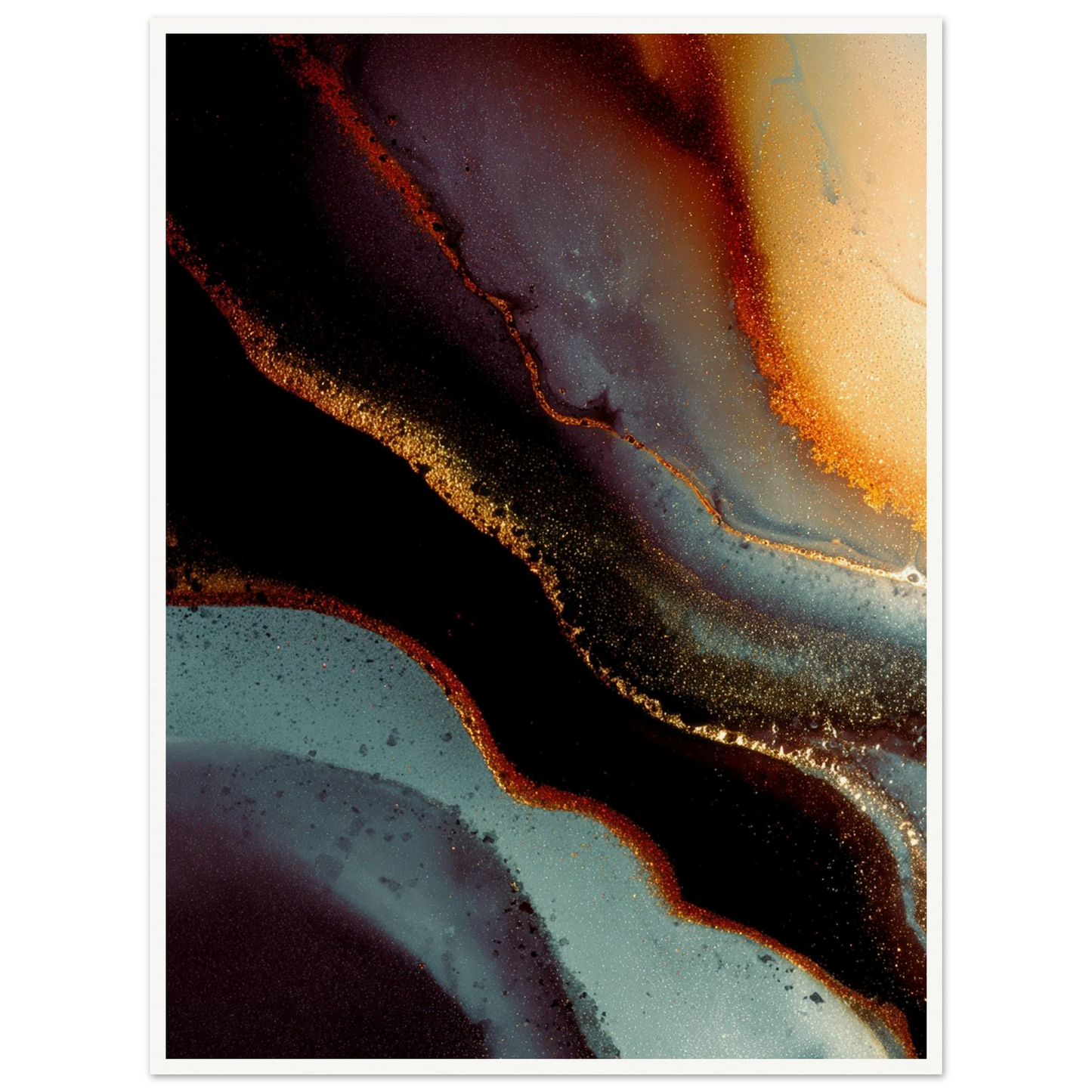 Golden Veins - Framed Poster - 30x40 cm / 12x16″ - Black frame