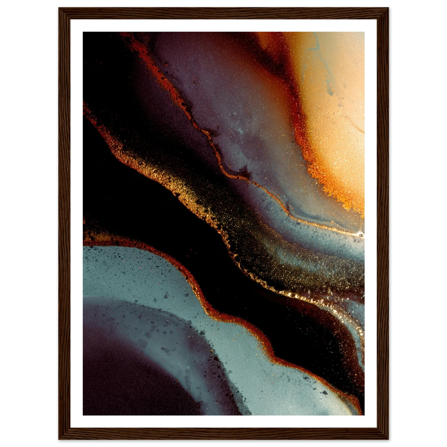 Golden Veins - Framed Poster - 30x40 cm / 12x16″ - Black frame