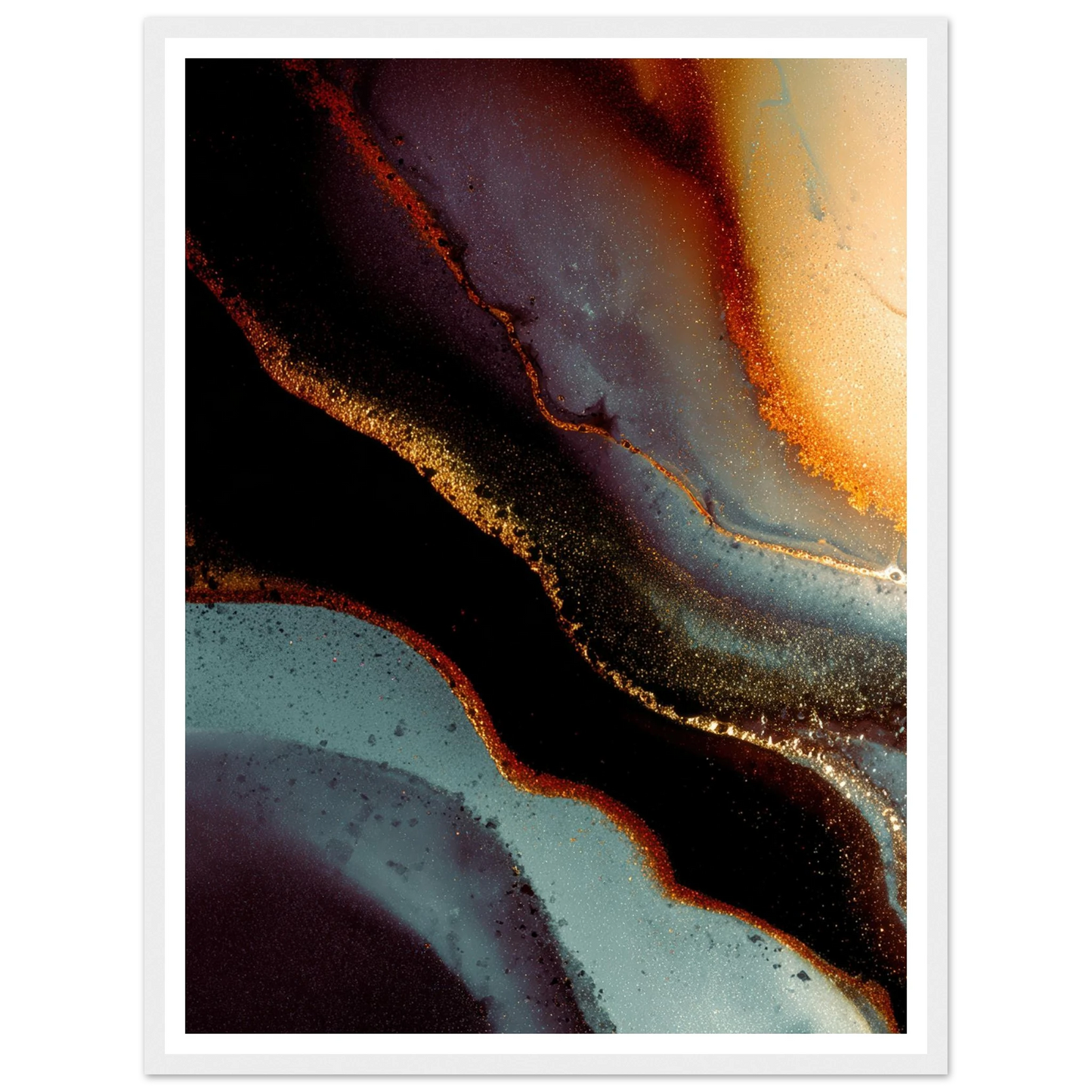 Golden Veins - Framed Poster - 30x40 cm / 12x16″ - Black frame
