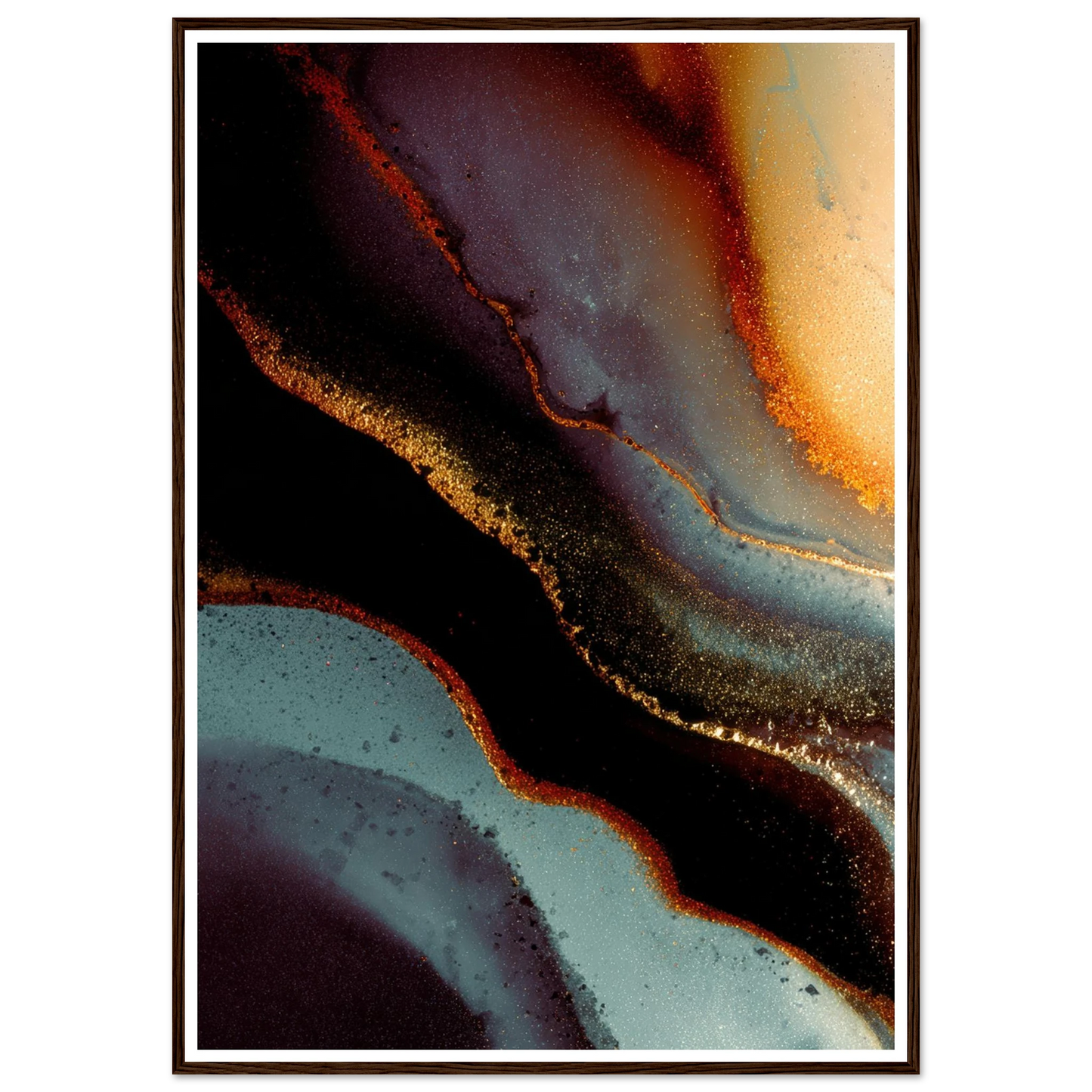 Golden Veins - Framed Poster - 30x40 cm / 12x16″ - Black frame