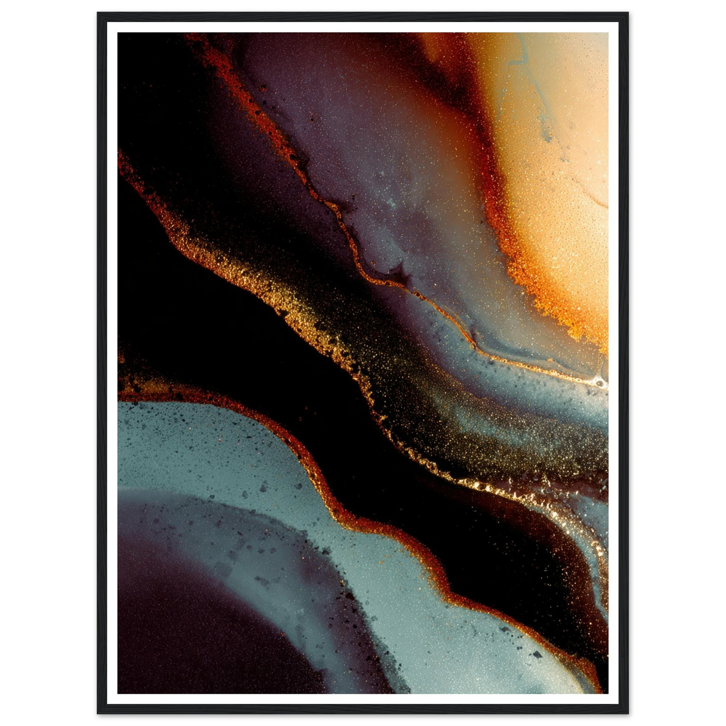 Golden Veins - Framed Poster - 30x40 cm / 12x16″ - Black frame