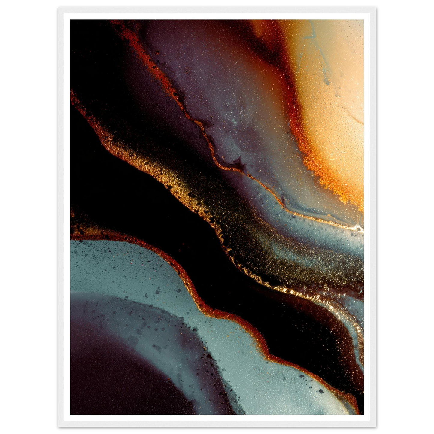 Golden Veins - Framed Poster - 30x40 cm / 12x16″ - Black frame