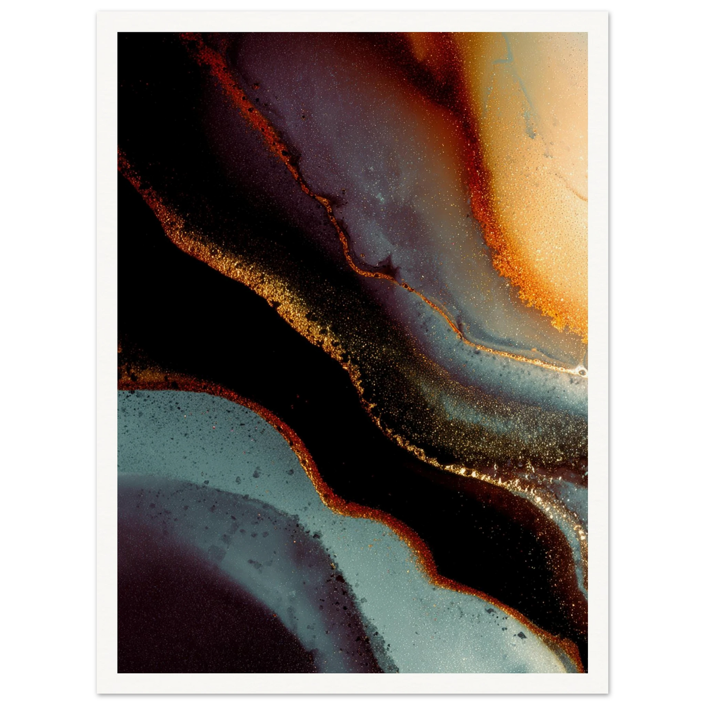 Golden Veins - Framed Poster - 30x40 cm / 12x16″ - Black frame
