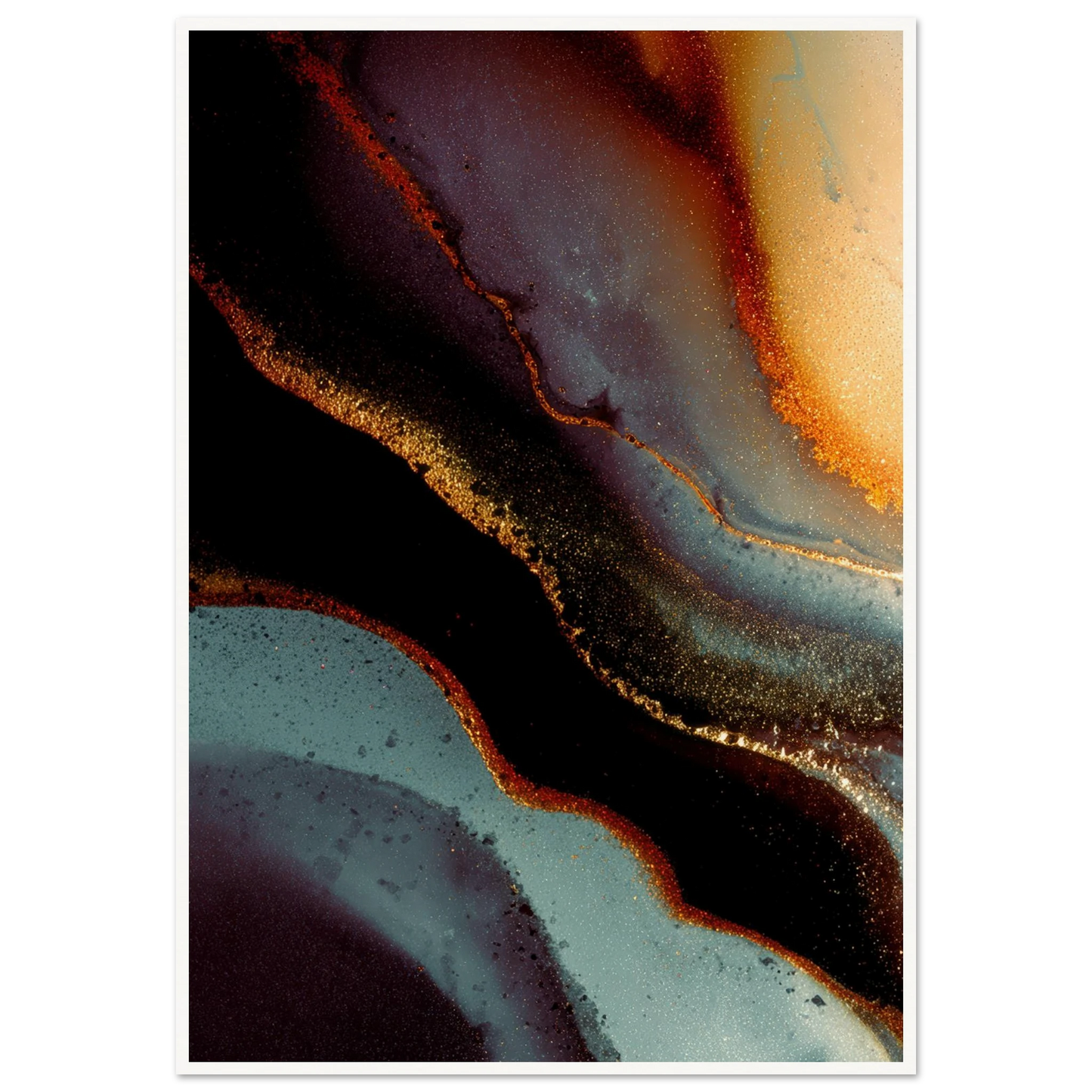 Golden Veins - Framed Poster - 30x40 cm / 12x16″ - Black frame