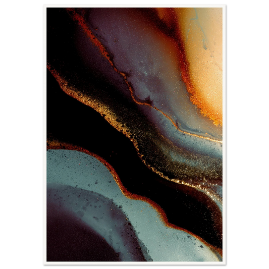 Golden Veins - Framed Poster - 30x40 cm / 12x16″ - Black frame