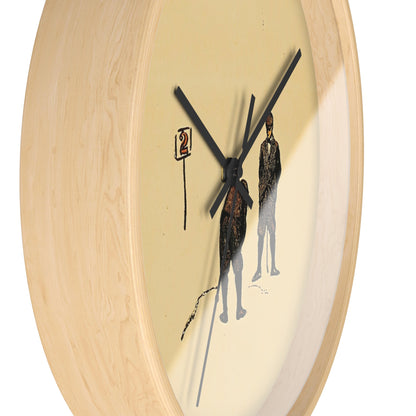 Golf Calendar. February Wall Clock | Edward Penfield - Black - Wooden Base - 10"