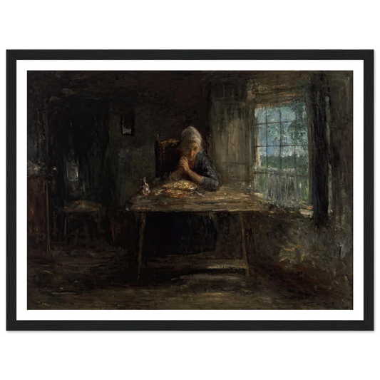 Grace Before Meals (circa 1890) Art Print | Jozef Israels - Framed Poster - 30x40 cm / 12x16″ - Black frame